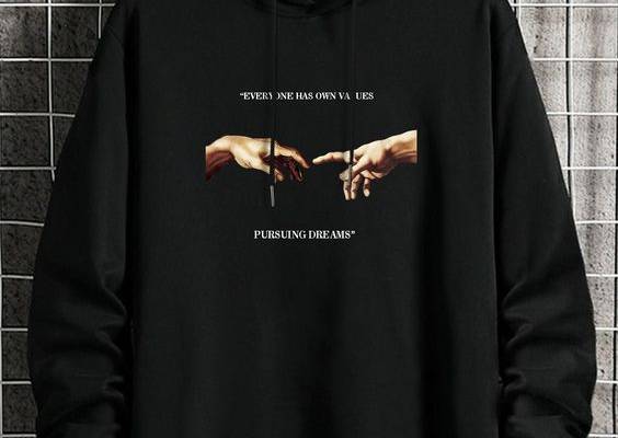 Black Casual  Long Sleeve Polyester Figure,Slogan Pullovers Embellished Slight Stretch Spring/Fall Men Hoodies