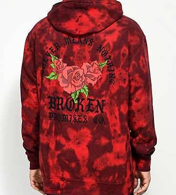 Broken Promises Trio Red Tie Dye Hoodie