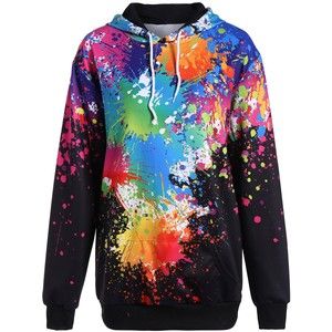 Plus Size Splatter Paint Pullover Hoodie