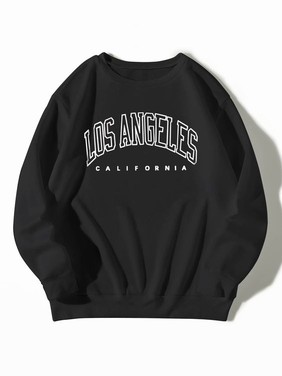 Black Casual  Long Sleeve Polyester Letter Pullovers  Slight Stretch Spring/Fall Women Sweatshirts