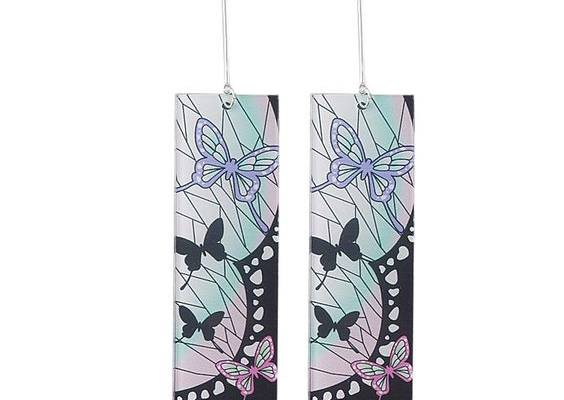 PRICES MAY VARY. Light and comfortable - The Demon Slayer cosplay earrings is only 0.9 oz, very light, in the ears feel comfortable, do not cause irritation, you can wear them all day. In the kit are silicone hats. Be careful, because when falling, silicone does not produce sound and they are easily lost, so please be careful when you take off the earrings and put them together in the jewelry box Sturdy and Perfectly Painted - The statement Tanjirou drop earrings are made of acrylic, it is a rea