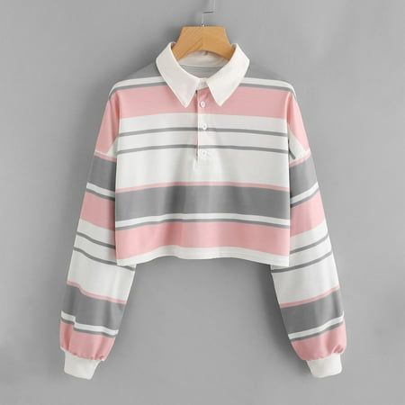Womens Color Stripe Button Long Sleeve Pullover Hoodies Sweatshirt Tops Blouse This clothes is made of high-quality fabric ,which is soft and comfortable,but it is suggested to iron the clothes after receiving them can solve the wrinkles caused by the transportation process. MATCHING STYLE: it is great to match with high heels,jewelry,necklaces, earrings,shoulder bags,clutches.A perfect choice for wearing to cocktail,formal party,wedding guest,evening,ball,prom,dinner and other formal and semi f