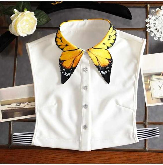 diy clothes Butterfly Wings Fake Collar Shirt