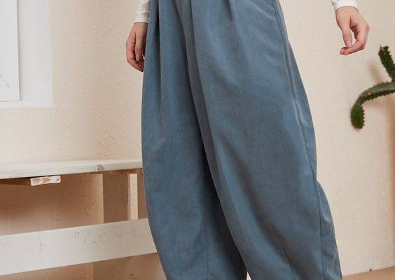 SHEIN Elastic Waist Drop Crotch Pants