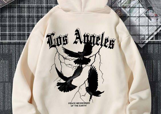 Khaki Street Collar Long Sleeve Fabric Animal,Letter Pullovers Embellished Slight Stretch Spring/Fall Men Hoodies