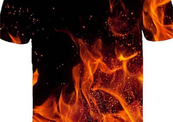 Gender: Men'sStyle: Exaggerated, StreetwearOccasion: Beach, ClubTops Type: Shirt, T shirt TeeNeckline: Round NeckFabric: Rayon, SpandexDesign: PrintSleeve Length: Short SleeveElasticity: Micro-elasticPattern: FlameSeason: SummerSpecial Size: Asian SizeFit Type: Regular Fit