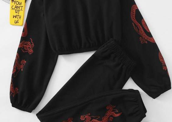 Is That The New Chinese Dragon Graphic Crop Sweatshirt