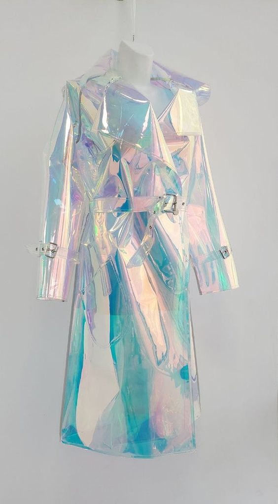 Unique Mens Iridescent Raincoat Outstanding TPU Trench Coat. – Etsy