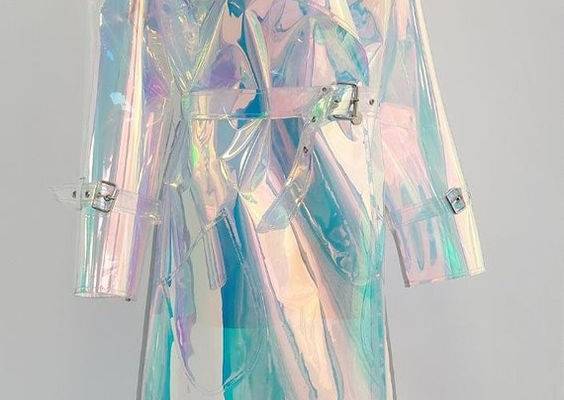 Unique Mens Iridescent Raincoat Outstanding TPU Trench Coat. - Etsy