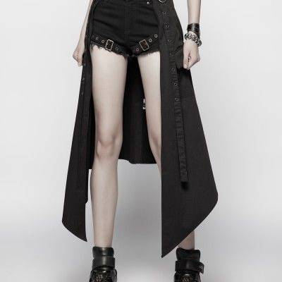 Punk Rave Black Gothic Punk Daily Half Skirt Accessories
