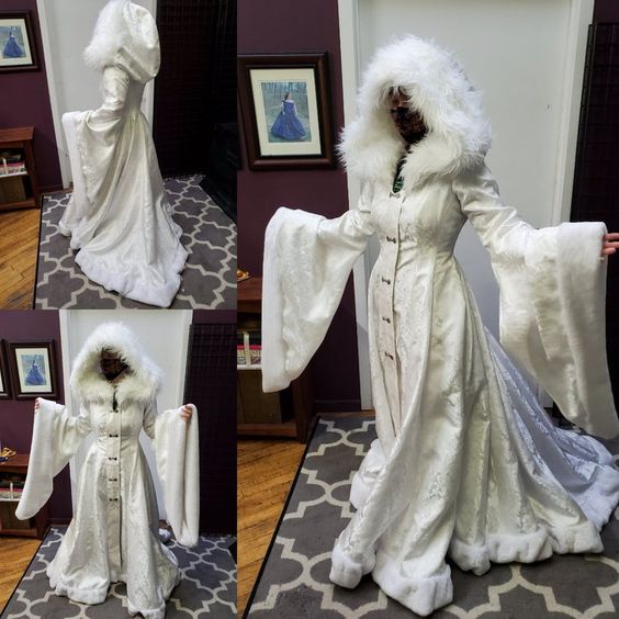 Viking Queen Wedding Dress with Sleeves Unique Faux Fur | Etsy