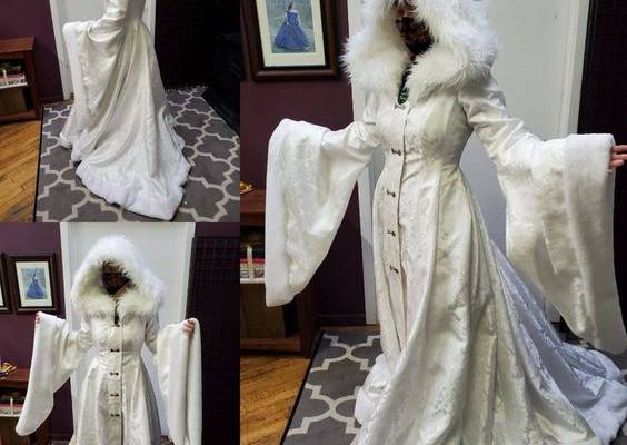 Viking Queen Wedding Dress with Sleeves Unique Faux Fur | Etsy