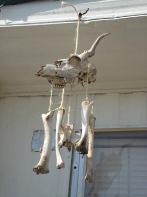 goat skull wind chime