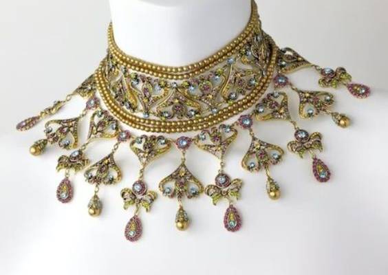 Heidi Daus Seductive Fantasy Gold Choker Dangle Beaded - Etsy