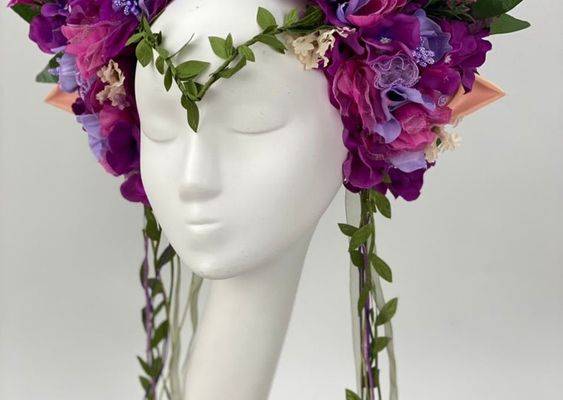 Elf Flower Headdress Violet Flower Crown Large Purple - Etsy