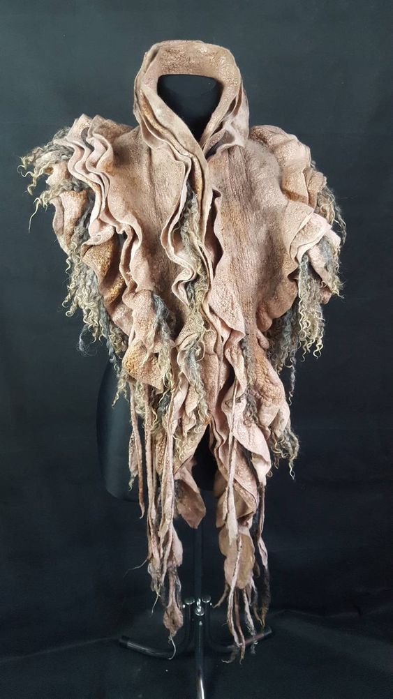 Felted Fantasy Scarf. Wild Viking Wool Collar. – Etsy