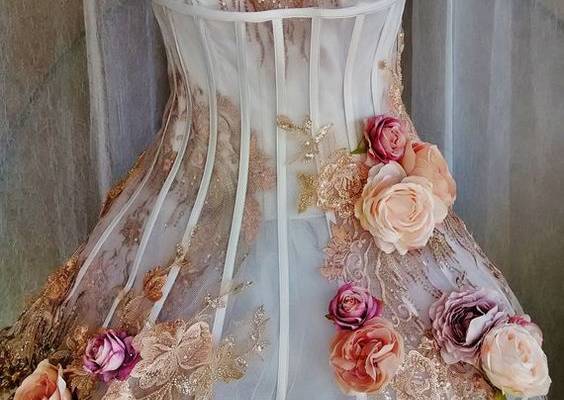 READY to SHIP CAGE Mini Wedding Dress 3D Roses Tulle - Etsy