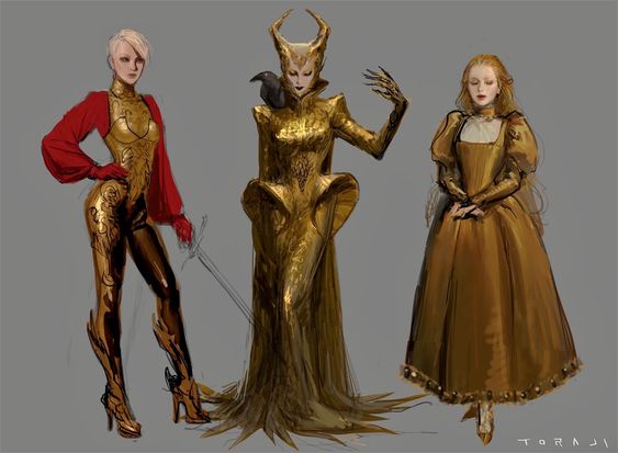 Costume idea sketch for Sleeping Beauty, Toraji