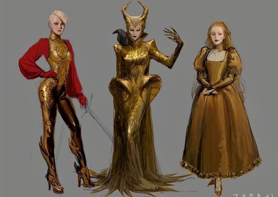 Costume idea sketch for Sleeping Beauty, Toraji