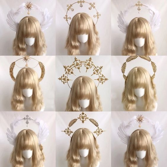 Halo Crown Headpiece Gothic Lolita KC Headdress Angel Feather Wings Halo Goddess Headband Headdress Accessories|Costume Accessories| – AliExpress