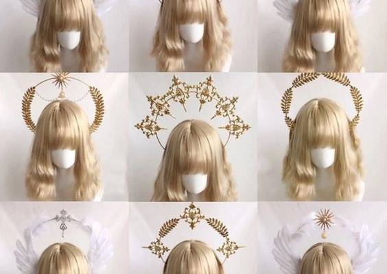 Halo Crown Headpiece Gothic Lolita KC Headdress Angel Feather Wings Halo Goddess Headband Headdress Accessories|Costume Accessories| - AliExpress