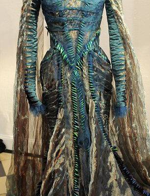 A dress made of beetles wings from the film Snow White And The Huntsman was worn by actress Charlize Theron