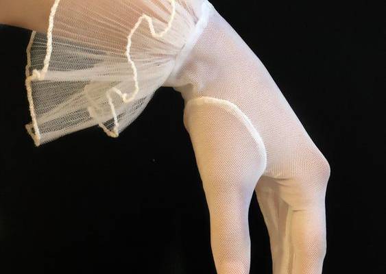 White sheer mesh gloves Costume gloves with ruche Sexy woman | Etsy