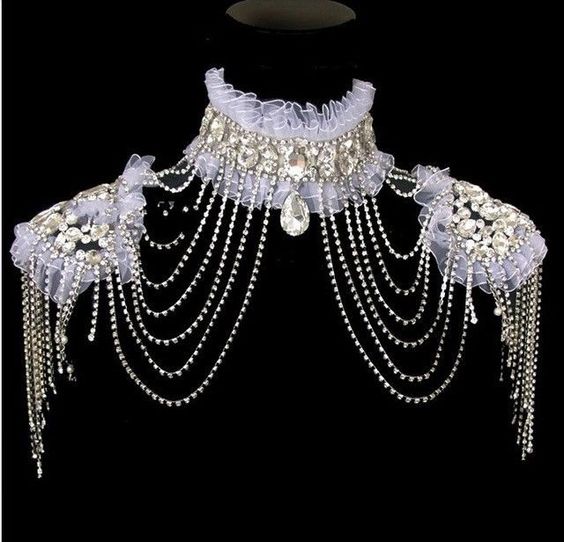 62.0US $ |Bridal Crystal Rhinestone Lace Shoulder Deco Bra Strap Halter Necklace Hr238 – Wedding Jackets / Wrap – AliExpress