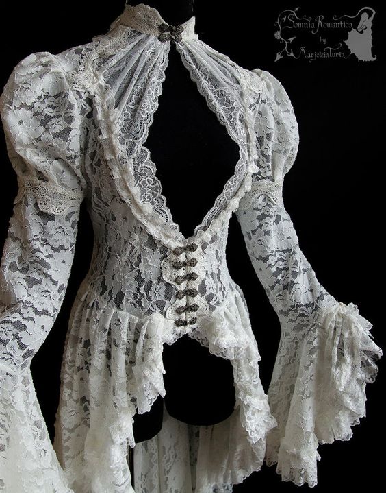 Romantic lace waistcoat, dreamy, ghostly, victo by SomniaRomantica