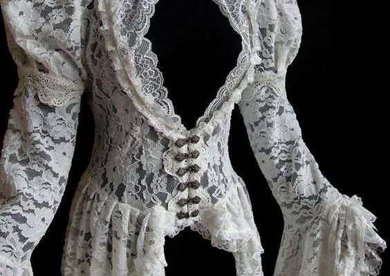 Romantic lace waistcoat, dreamy, ghostly, victo by SomniaRomantica