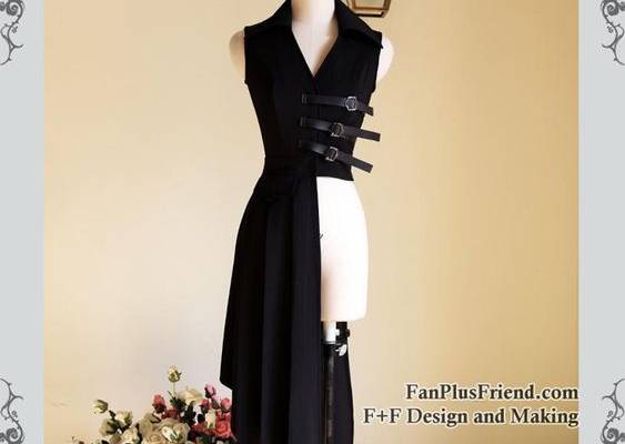 Pirate Gothic Pleated Bias Bottom Long Unisex Vest | Etsy