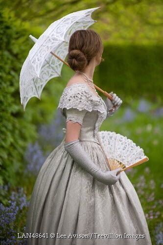 elegant, vintage, lacedress, umbrella, femininity