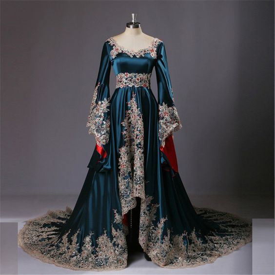 Kaftan Long Sleeve Arabic Prom Dresses Vestido De Festa Curto Evening Dress on Luulla