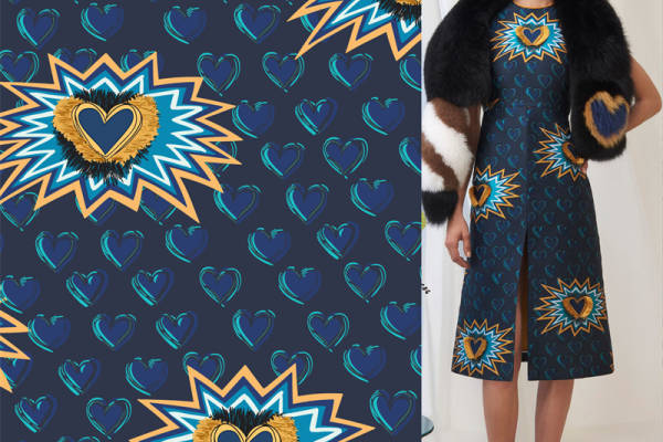 心形数码印花花型素材