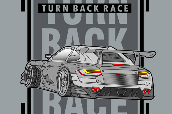 字母朋克风汽车数码印花花型素材