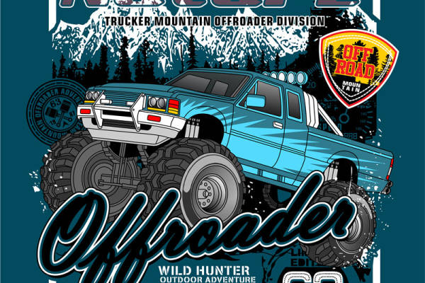 字母朋克风汽车数码印花花型素材