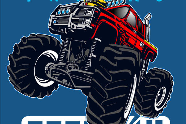 字母朋克风汽车数码印花花型素材