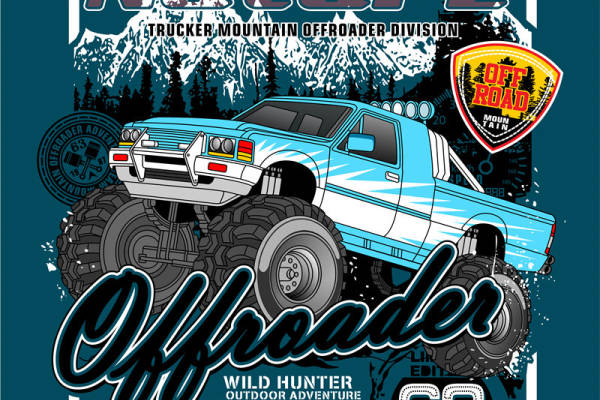 字母朋克风汽车数码印花花型素材