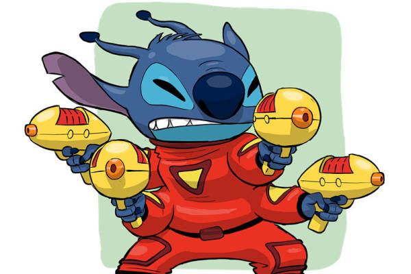 卡通史迪仔印花图案服装裁片T恤卫衣烫图印花花型素材