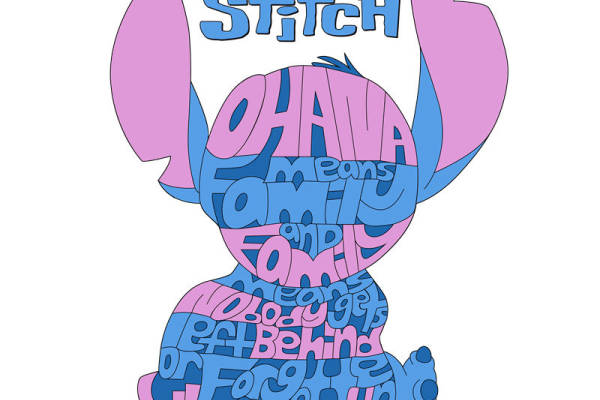 卡通史迪仔印花图案服装裁片T恤卫衣烫图印花花型素材