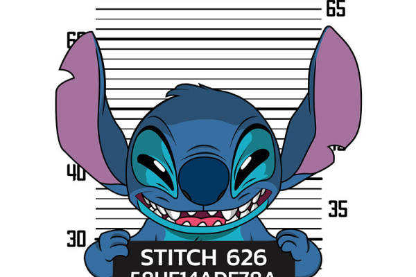 卡通史迪仔印花图案服装裁片T恤卫衣烫图印花花型素材