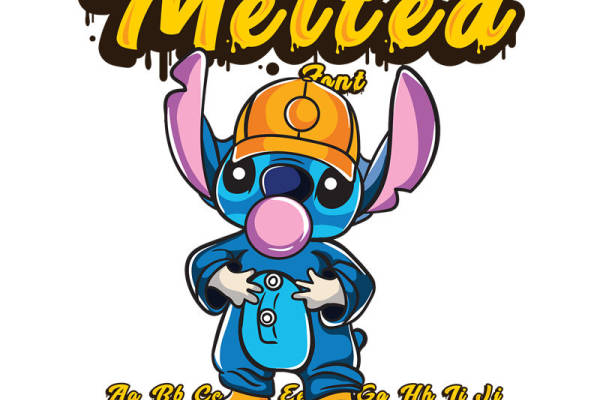 卡通史迪仔印花图案服装裁片T恤卫衣烫图印花花型素材