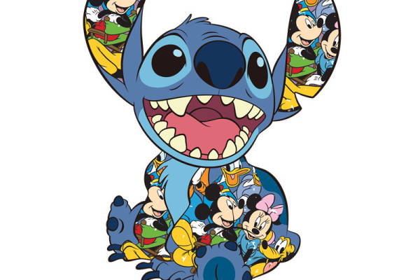 卡通史迪仔印花图案服装裁片T恤卫衣烫图印花花型素材