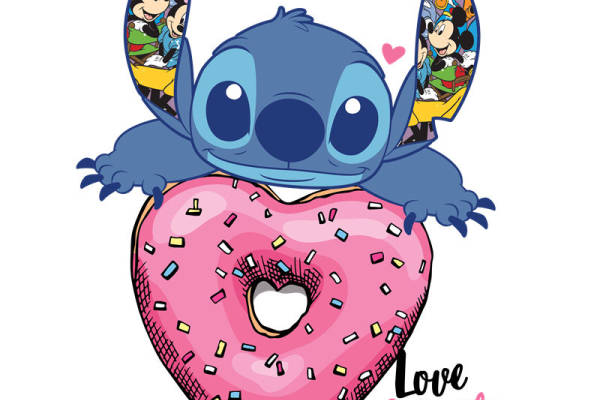 卡通史迪仔印花图案服装裁片T恤卫衣烫图印花花型素材