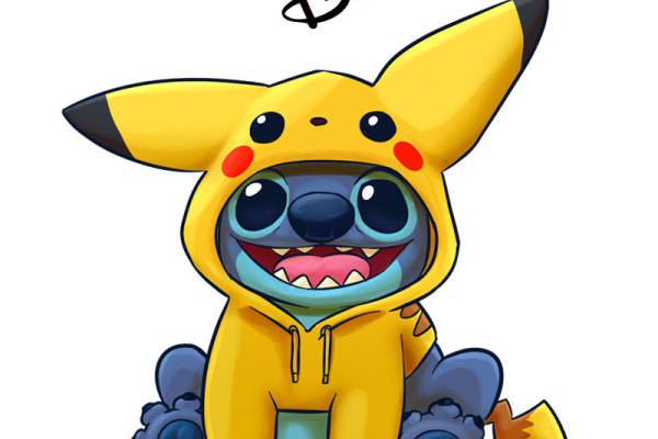 卡通史迪仔印花图案服装裁片T恤卫衣烫图印花花型素材