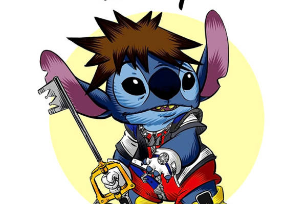 卡通史迪仔印花图案服装裁片T恤卫衣烫图印花花型素材