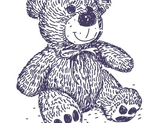 卡通熊印花图案服装裁片T恤卫衣烫图印花花型素材