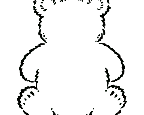 卡通熊印花图案服装裁片T恤卫衣烫图印花花型素材