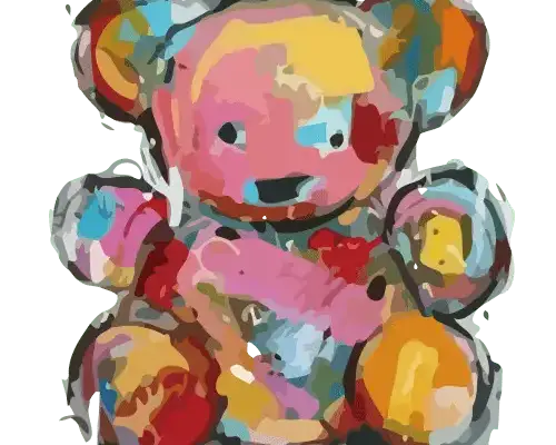 卡通熊印花图案服装裁片T恤卫衣烫图印花花型素材