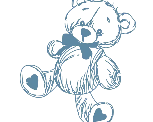 卡通熊印花图案服装裁片T恤卫衣烫图印花花型素材